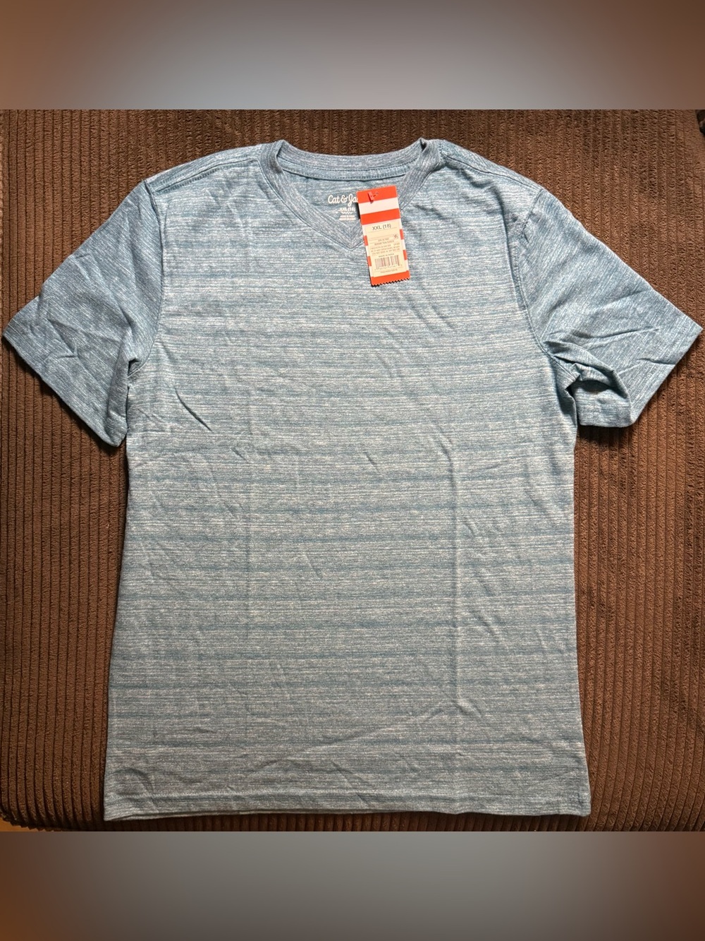 NWT Cat & Jack Heathered Light Blue Short Sleeve Tee